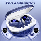 Active Noise Cancelling Ear Buds Wireless Bluetooth Headphones 80H Playtime Display Charging Case 50dB ANC Over - Blue view 4