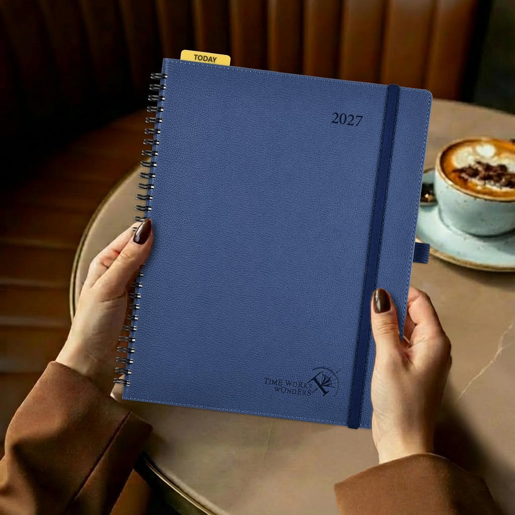 POPRUN Weekly Planner - Navy Blue / Large - 8.5" x 10.5" / Calendar Year 2027 view 6
