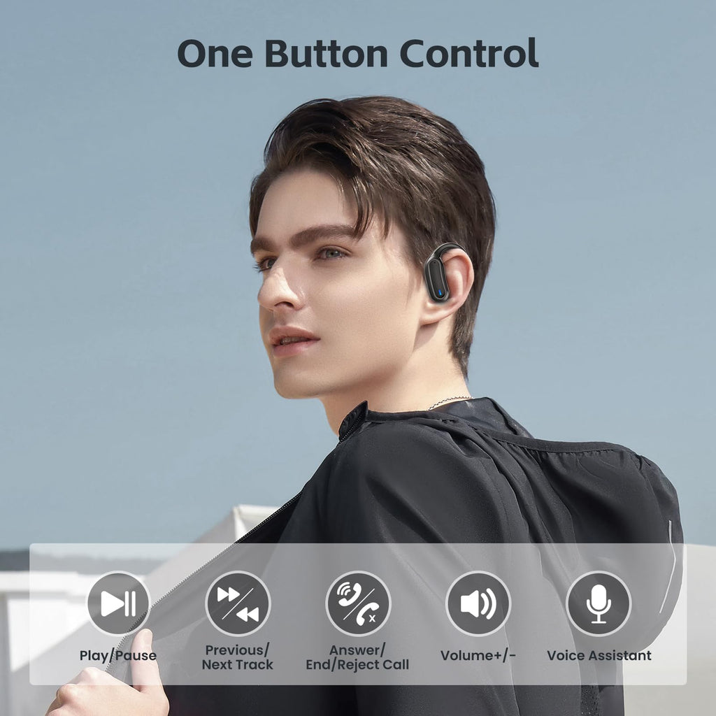 TRAUSI Wireless Earbuds Bluetooth Headphones - Jet Black view 5