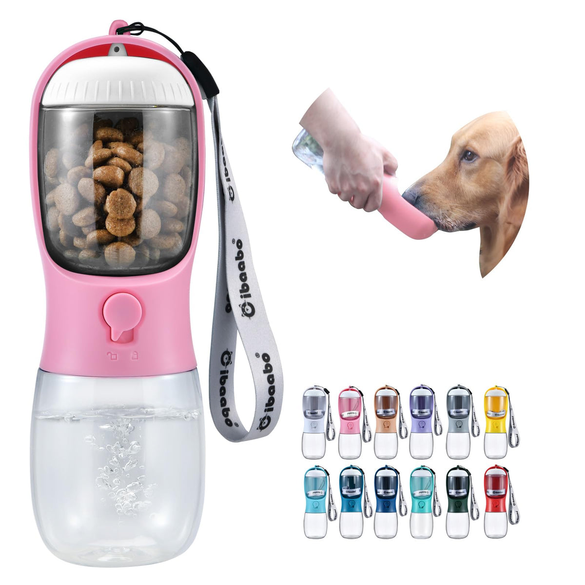 Cibaabo Dog Water Bottle Portable with Food Container & Filter for Travel (CB-WB)
