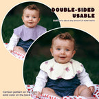 DOSMINE Organic Cotton Muslin Baby Bibs for Drooling & Teething - Apricot view 7