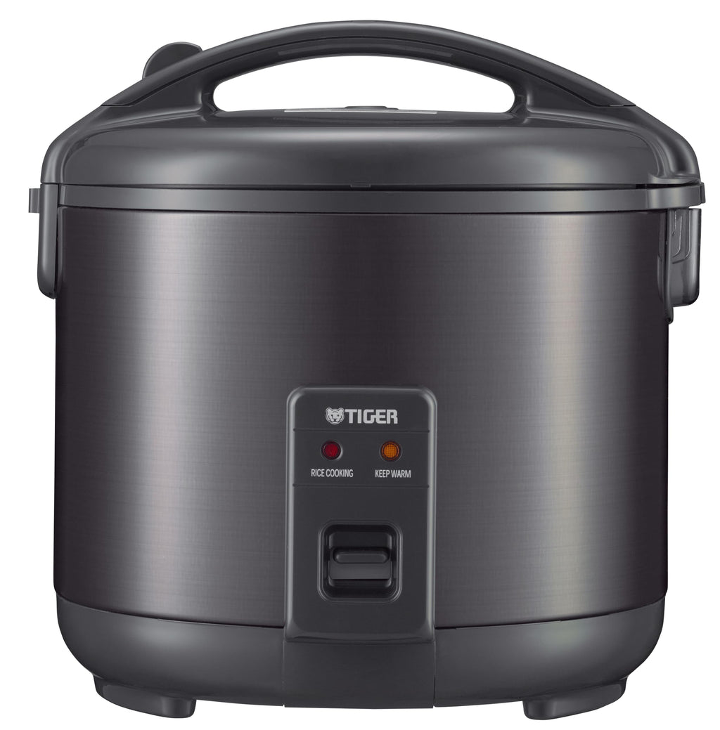 Tiger Cup Capacity Rice Cooker with Non-Stick Inner Pot, Retractable Power Cord, and Keep Warm up to 12 hours, Black