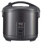 Tiger Cup Capacity Rice Cooker with Non-Stick Inner Pot, Retractable Power Cord, and Keep Warm up to 12 hours, Black