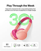 Belkin SoundForm Mini Kids Headphones - Pink / Wireless (USB-C) view 3