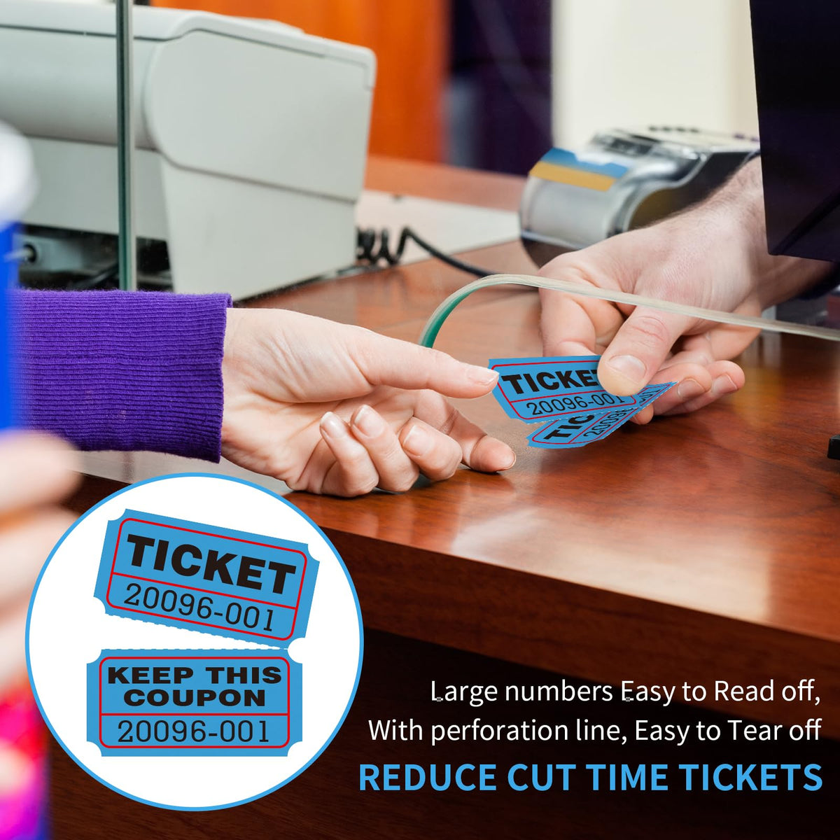 LLIKED Raffle Tickets - 3000-white,blue and Red view 5