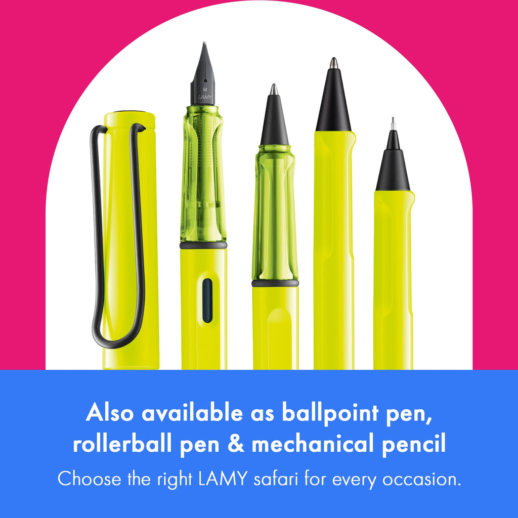 Lamy Fountain Pen with ergonomic grip & polished steel nib - neonyellow / Extra Fine Nib view 4