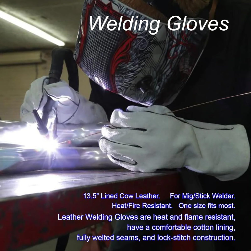 VASTOOLS MIG Welding Tools,8sets,Chipping Hammer,Leather Welding Gloves 13.5",Soapstone (additional view 2)