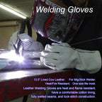 VASTOOLS MIG Welding Tools,8sets,Chipping Hammer,Leather Welding Gloves 13.5",Soapstone (additional view 2)
