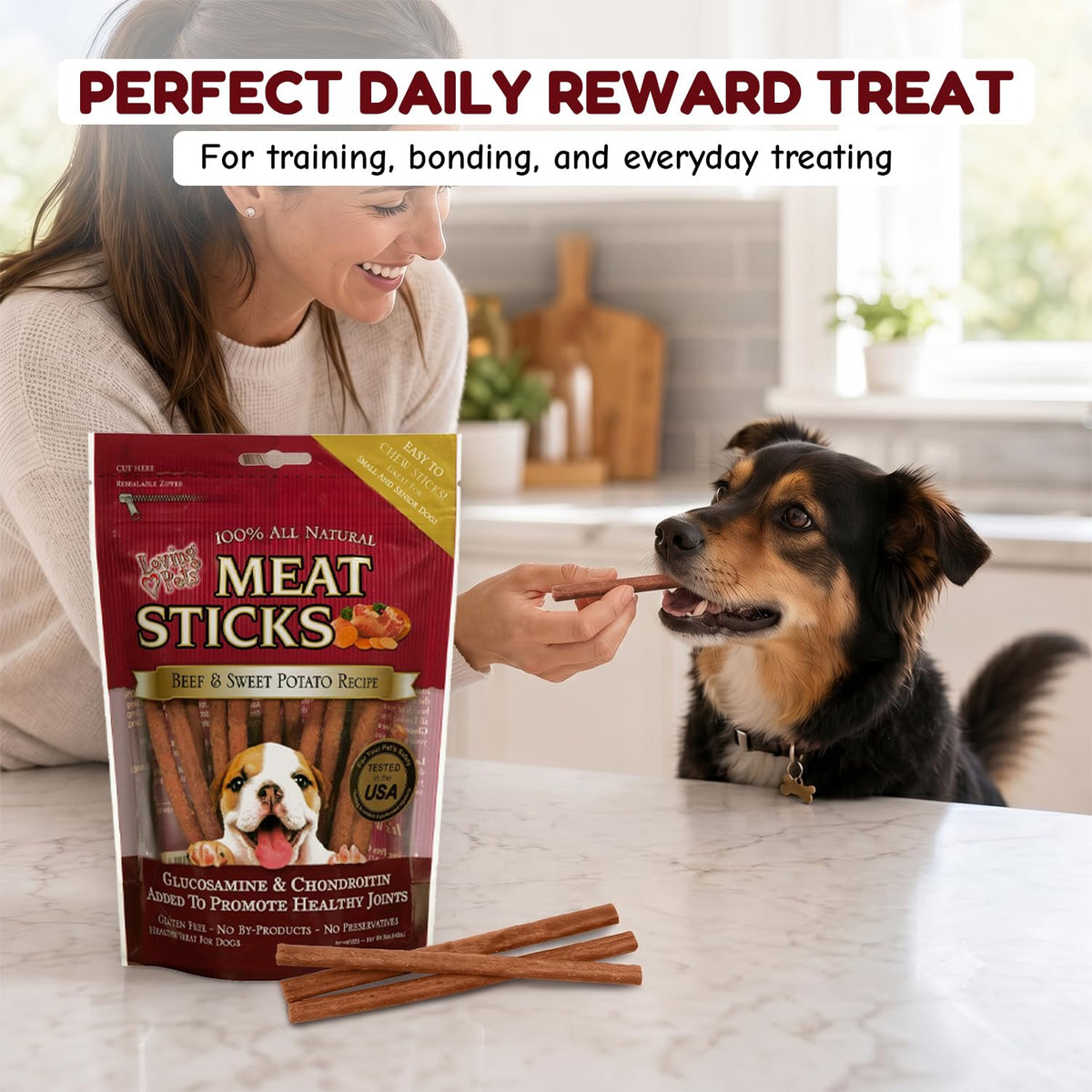 Loving Pets Meat Sticks Dog Treats - Sweet Potato and Beef Recipe view 6