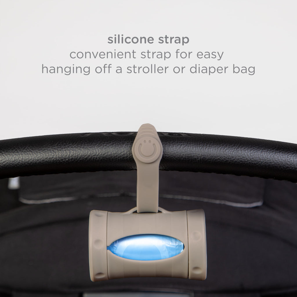 Ubbi Retractable Bag Dispenser for Diaper Bag - Taupe Bag Dispenser view 3