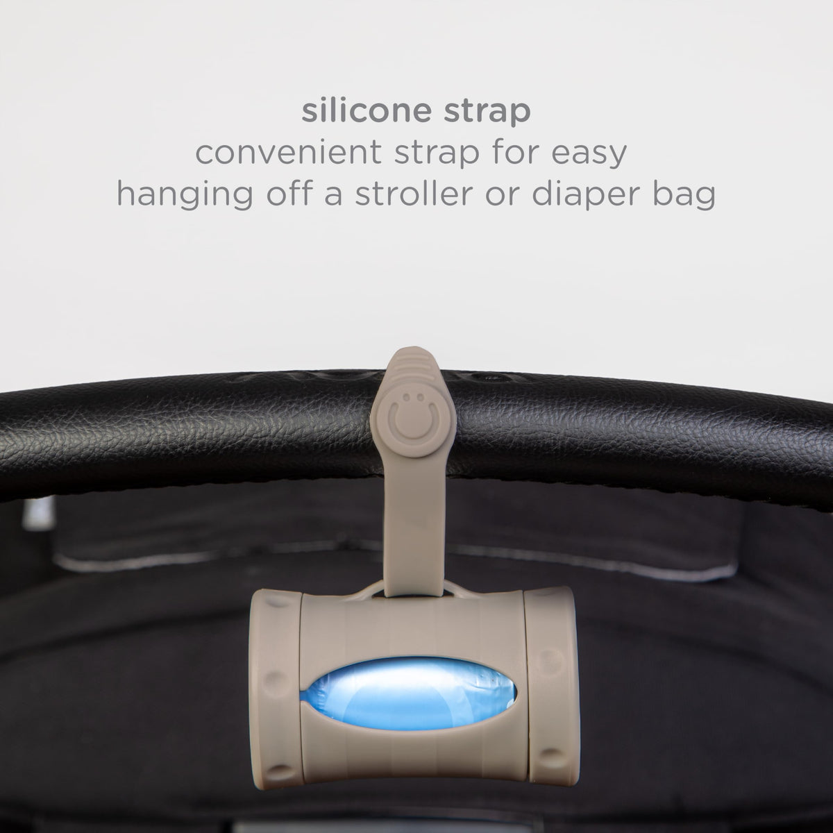 Ubbi Retractable Bag Dispenser for Diaper Bag - Taupe Bag Dispenser view 3