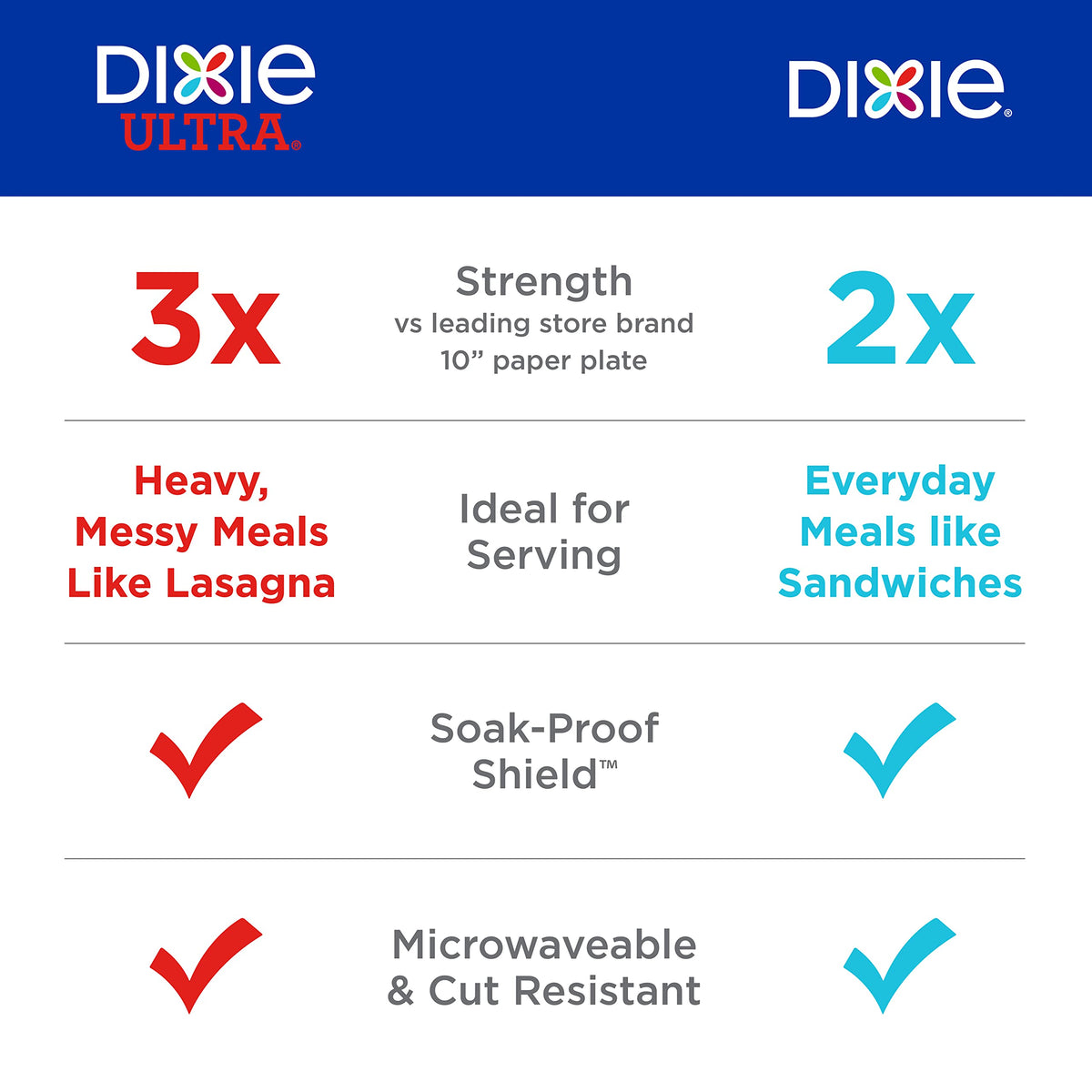 Dixie Paper Plates, – Large 10 Inch (Pack of 3)