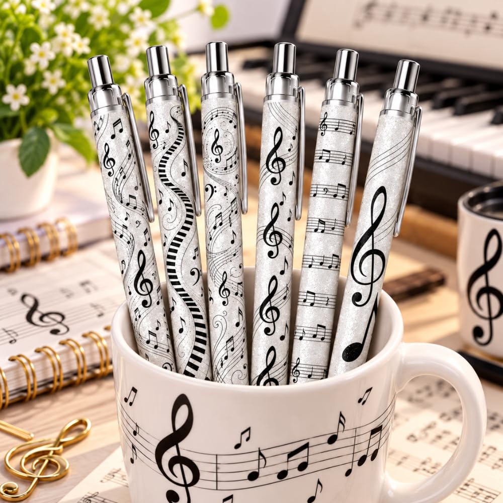 YJ PREMIUMS 6PC Ballpoint Pens - Music view 2