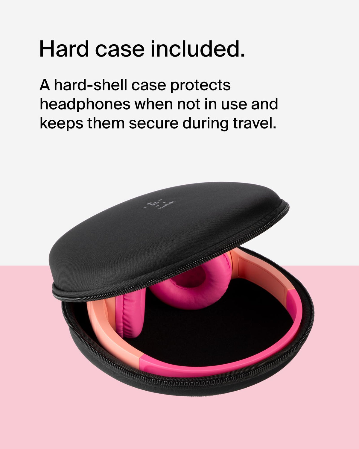 Belkin SoundForm Mini Kids Headphones, Wireless & Wired, 30H Playtime, Case - Pink view 6