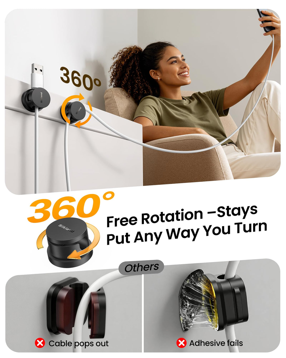 Silkland 360° Rotable Cable Clips - view 3