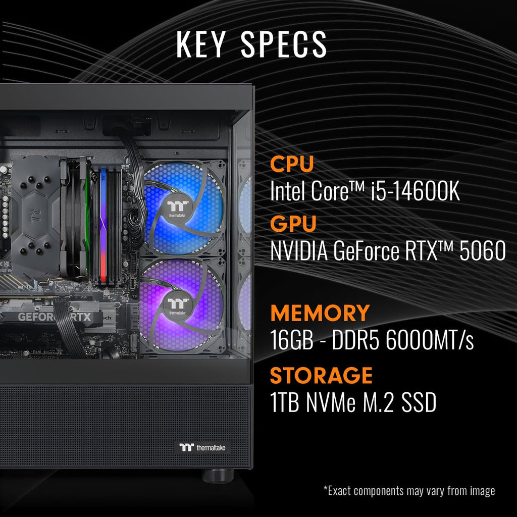 Thermaltake LCGS NE i1460-V170B Gaming Desktop (Intel Core i5-14600K, ToughRam 16GB DDR5 6000MT/s RGB Memory, NVIDIA