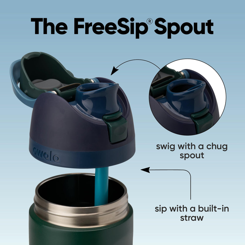 Owala FreeSip Stainless Steel Water Bottle 24 oz Lost Signal (C08710)