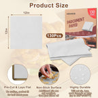Hovico 130PCS Parchment Paper Baking Sheets - White 12" x 12" view 2