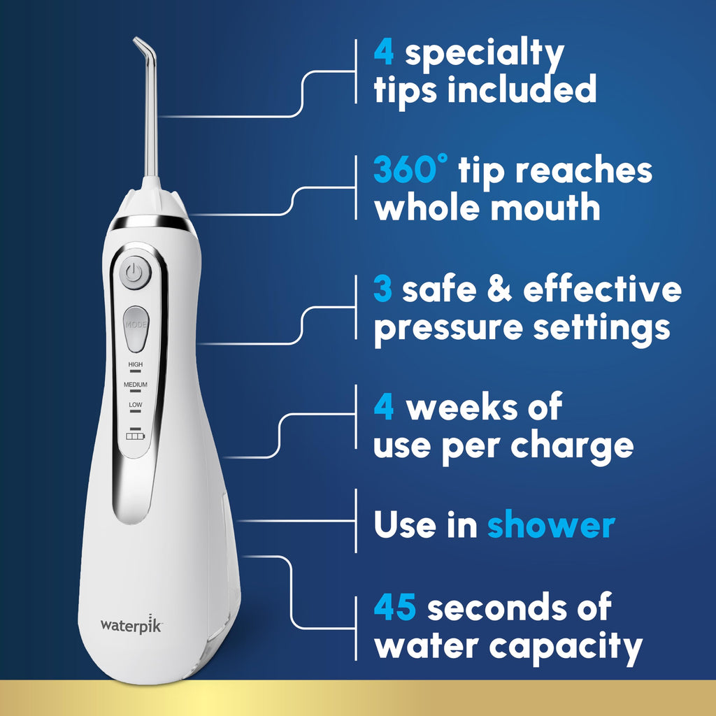Waterpik Cordless Advanced Water Flosser for Teeth - White view 1