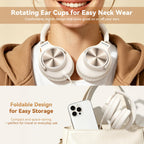 KVIDIO Wired Headphones with Mic - Beige view 4