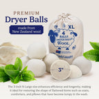 Handy Laundry Wool Dryer Balls 6-Pack, Reusable Natural Fabric Softener (5112)