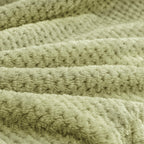 BEDELITE Travel Blanket with Bag, Jacquard Fleece Blanket 65"x40" - Sage Green view 5