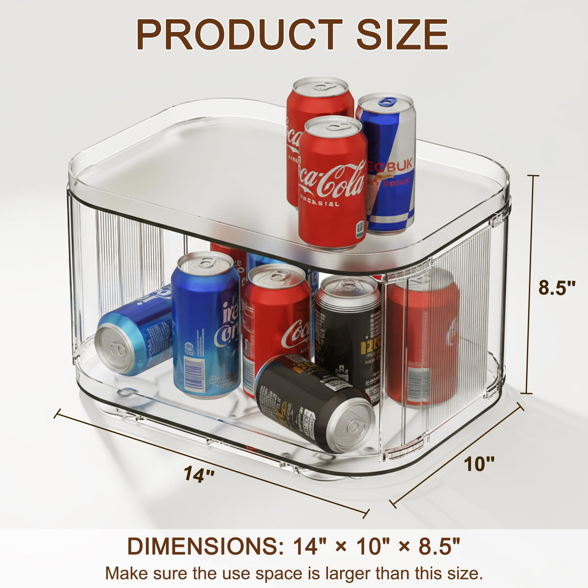 FIRJOY Lazy Susan Organizer - 2 Tier Rectangular / 14" x 10" Clear - 1 Pack view 1