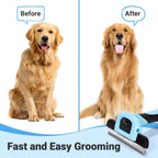 MIU COLOR Pet Grooming Brush Deshedding Tool for Dogs & Cats - Blue / Short and Medium Hair view 3