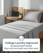 CGK Unlimited 4 Piece Sheet - 40 - Heathered Grey / Twin XL view 5