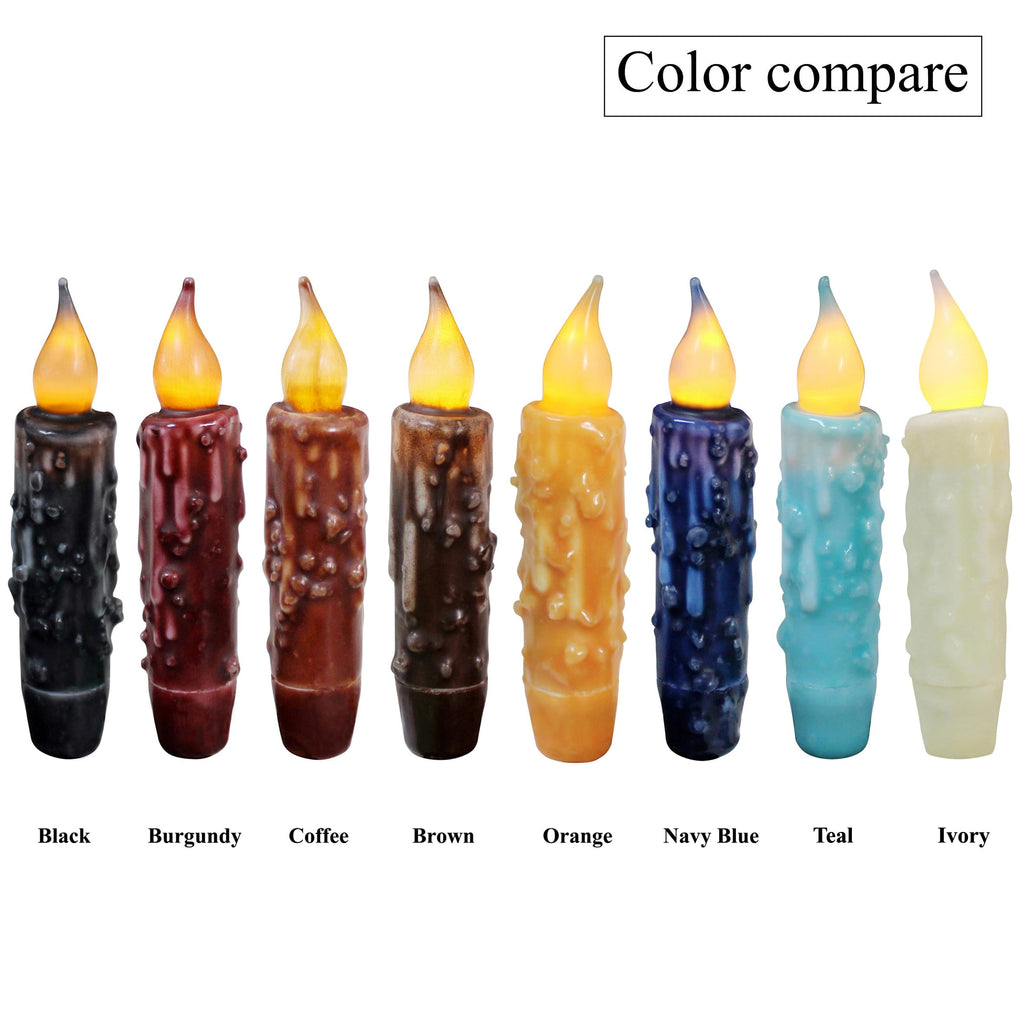 CVHOMEDECO. Real Wax Battery Operated LED Timer Taper Candles - view 7