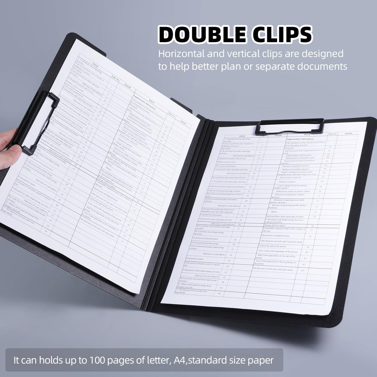 FRETONBA Clipboard Folder, 2 Pcs A4 Foldable