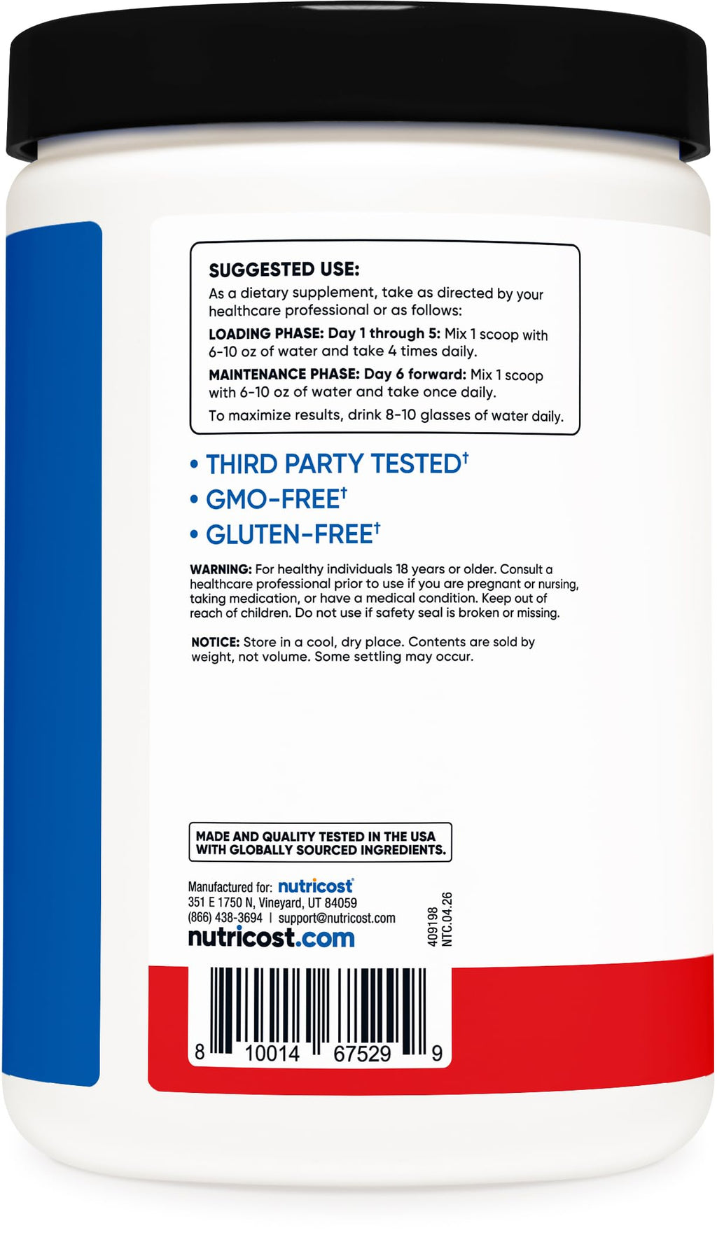 Nutricost Creatine Monohydrate Powder (Fruit Punch, 500 Gram) (NC-CMONO500-FP)