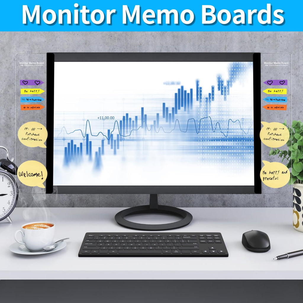 Office Desk Accessories,4PCS Monitor Memo Board, Computer Note Holder (additional view 1)