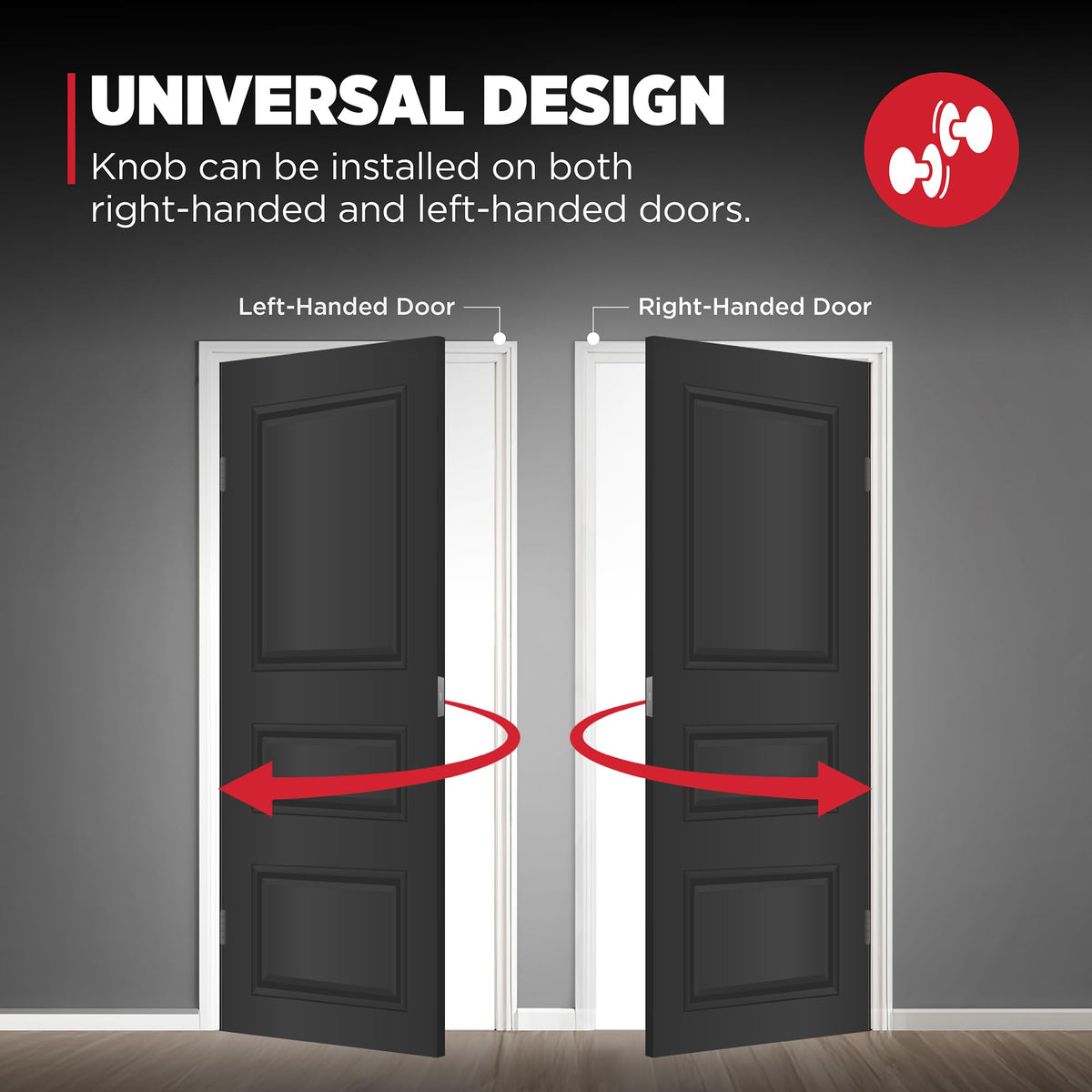 Kwikset Pismo Dummy Door Knob, Single Sided Handle for Closets, French Double Doors, and (additional view 5)