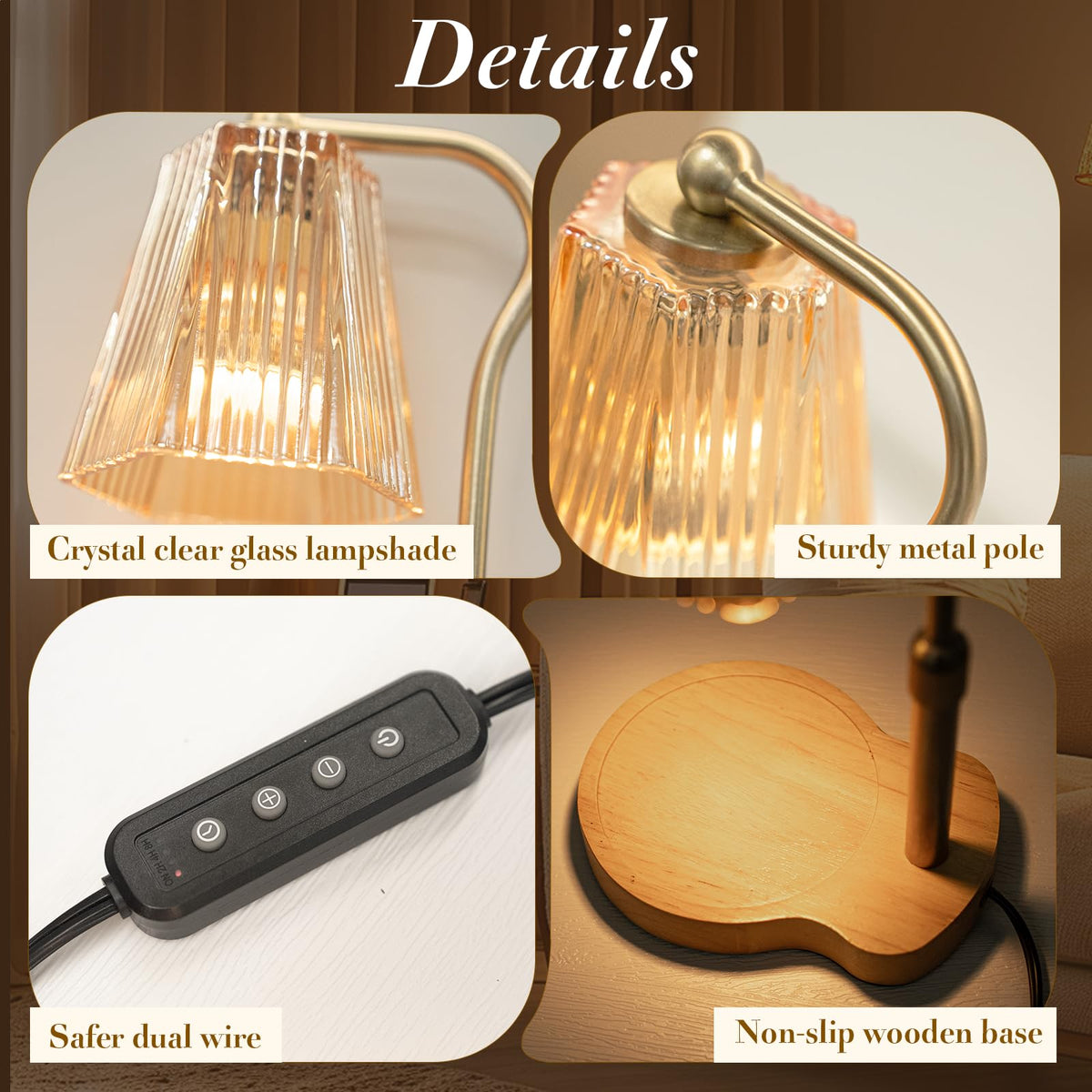 AODHGR Candle Warmer Lamp with Timer Dimmable