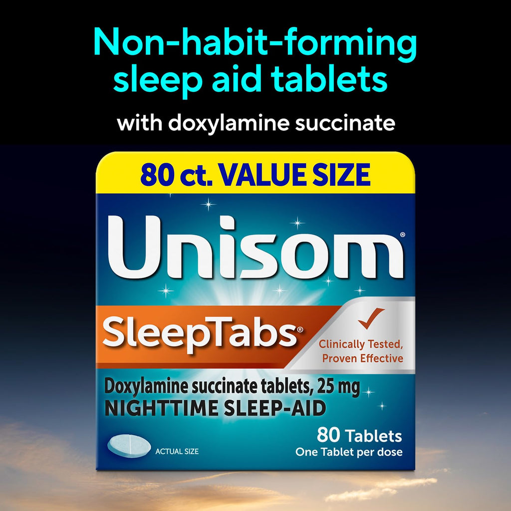 Unisom SleepTabs Nighttime Sleep Aid Tablets for Adults, 80-Count, 2-Pack (additional view 3)