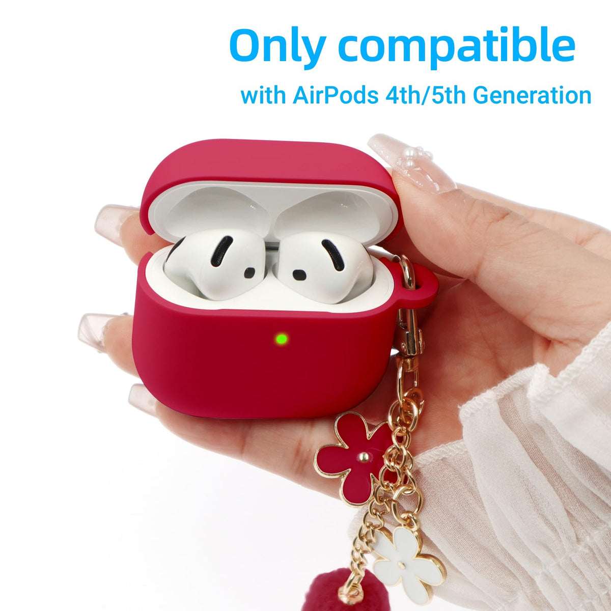 Compatible with AirPods 5/4 Case, Premium Soft Silicone Protective Case Cover for Apple (additional view 1)