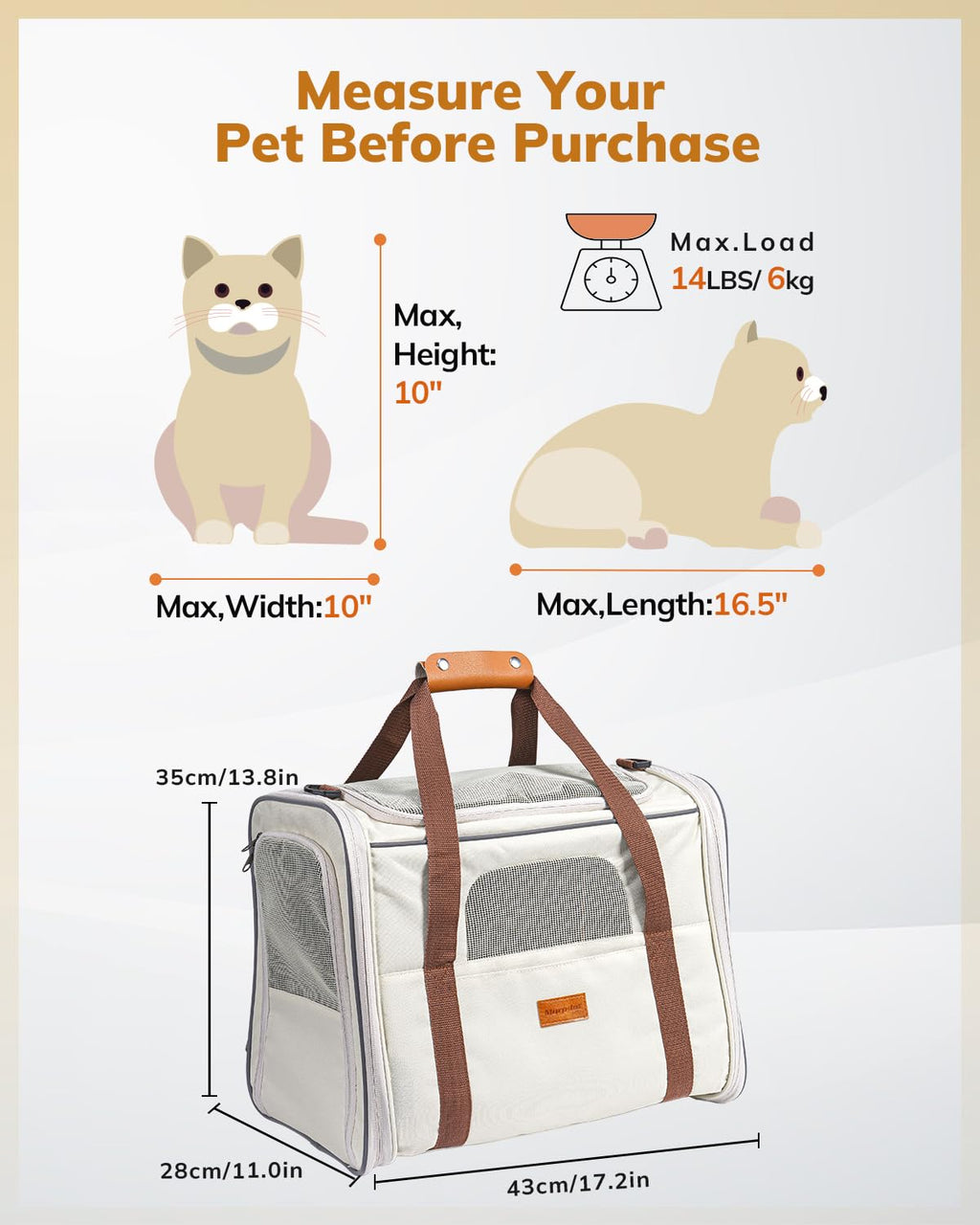 Morpilot Pet Travel Cat Carrier