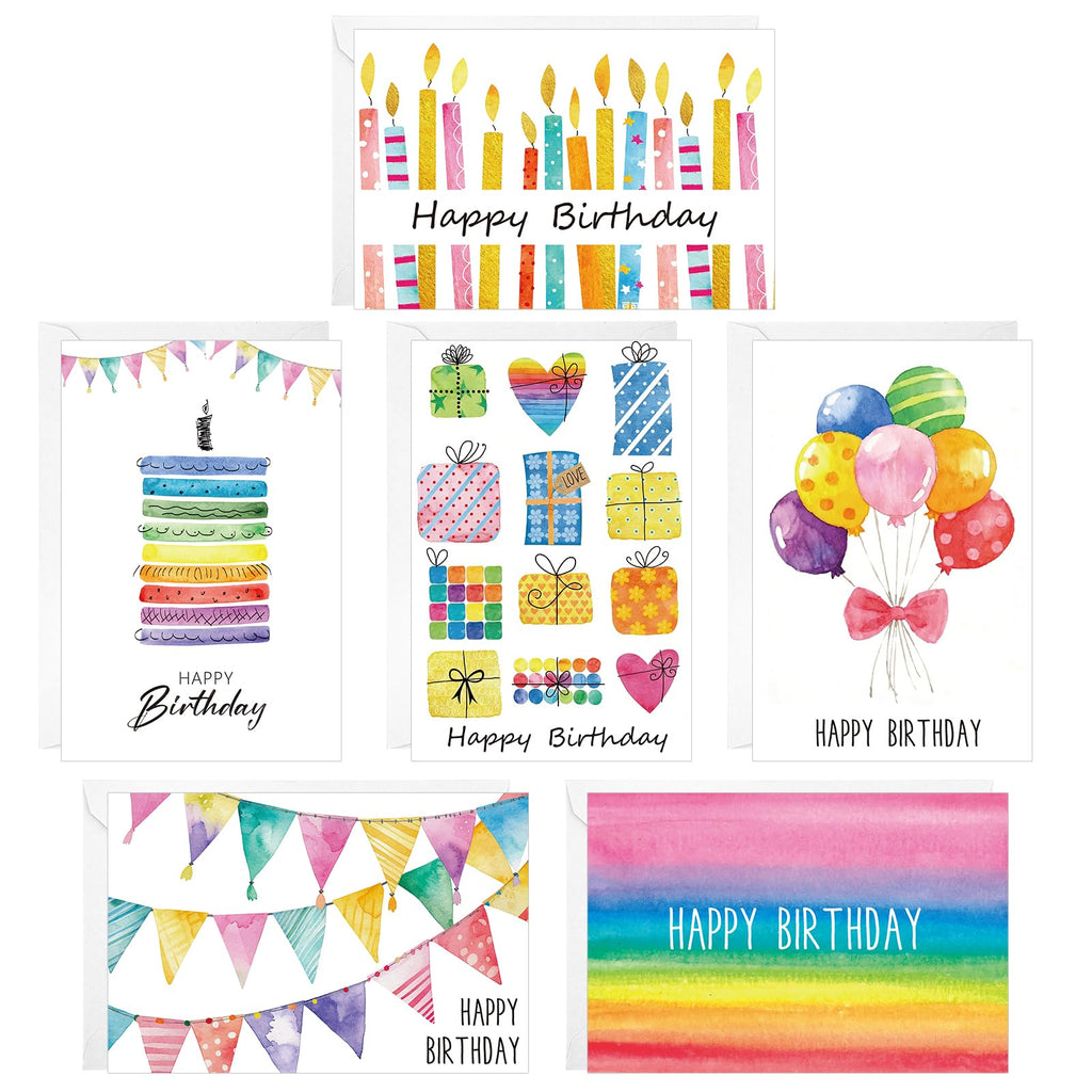 Thboxes Birthday Cards Bulk, 24-Pack 4x6 Happy Birthday Card Assortment