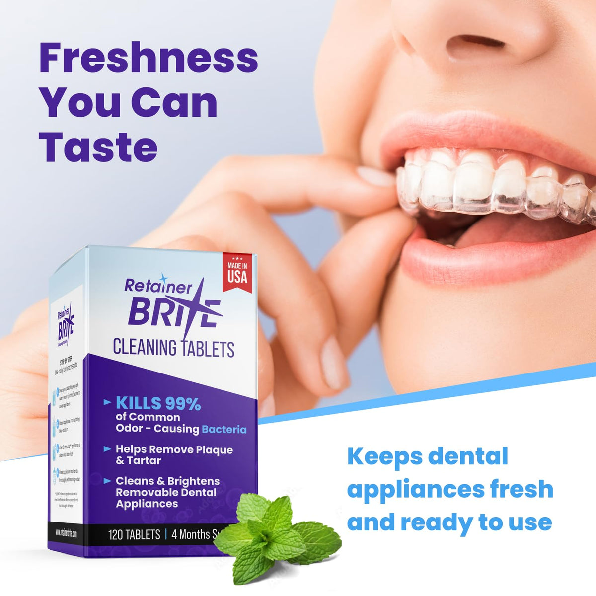 Retainer Brite Tablets for Cleaner Retainers and Dental Appliances - 96 Count (additional view 5)