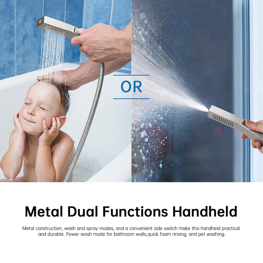 G-Promise Inch All Metal Rain Shower Head with Handheld