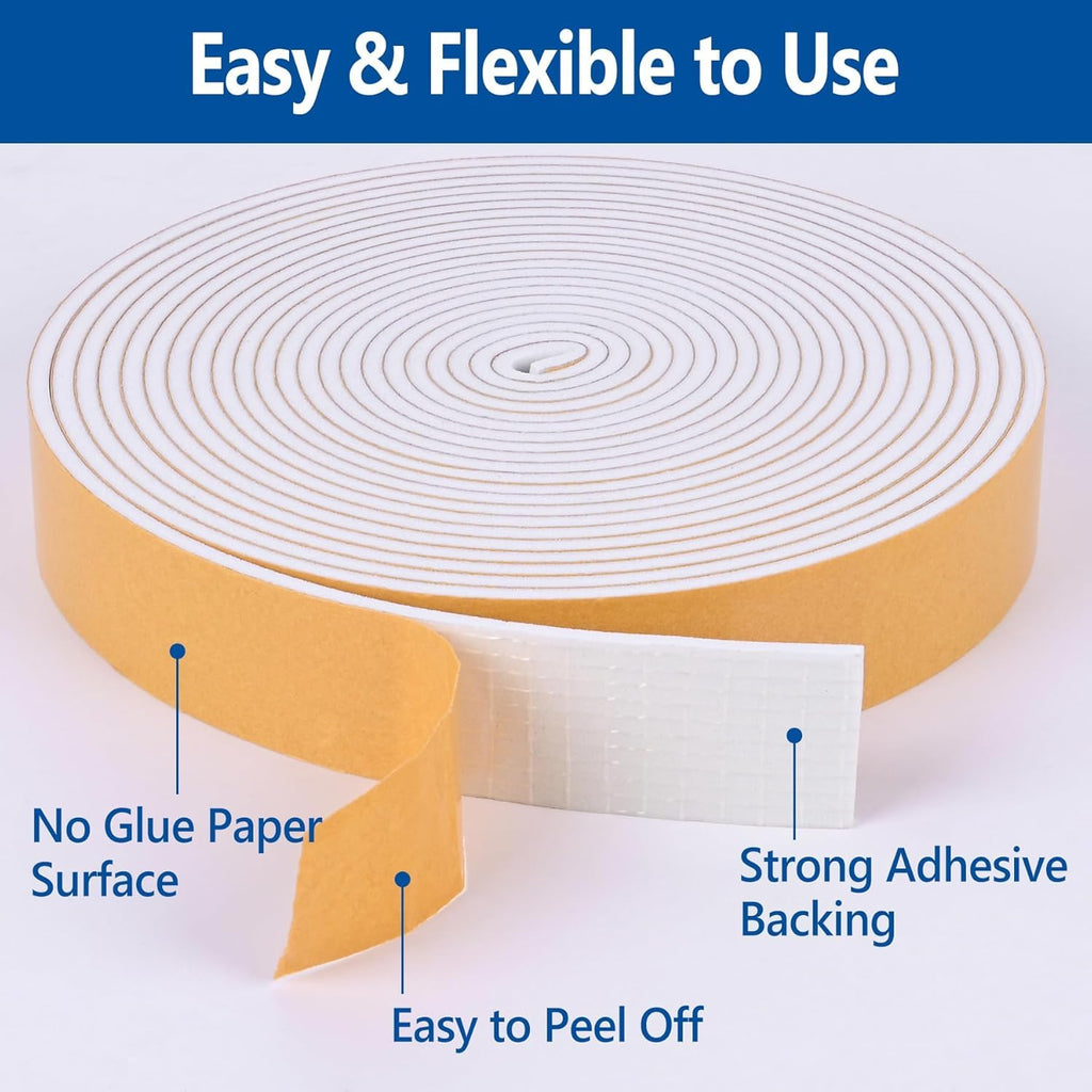 Weather Stripping Door Seal White - 1/4in x 1/16in x 33Ft view 2