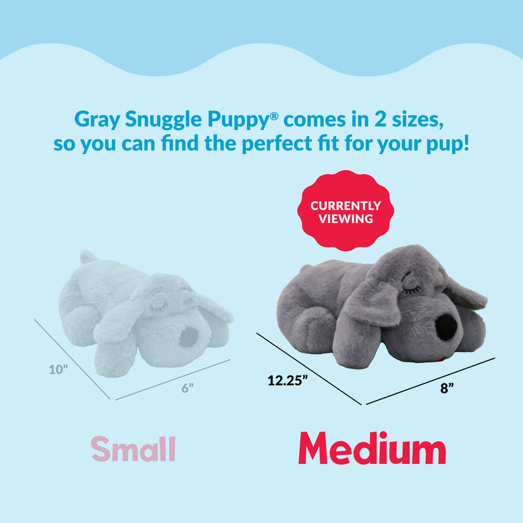 Snuggle Puppie Snuggle Puppy Heartbeat Toy, Calming Comfort, Medium Breeds - – Gray