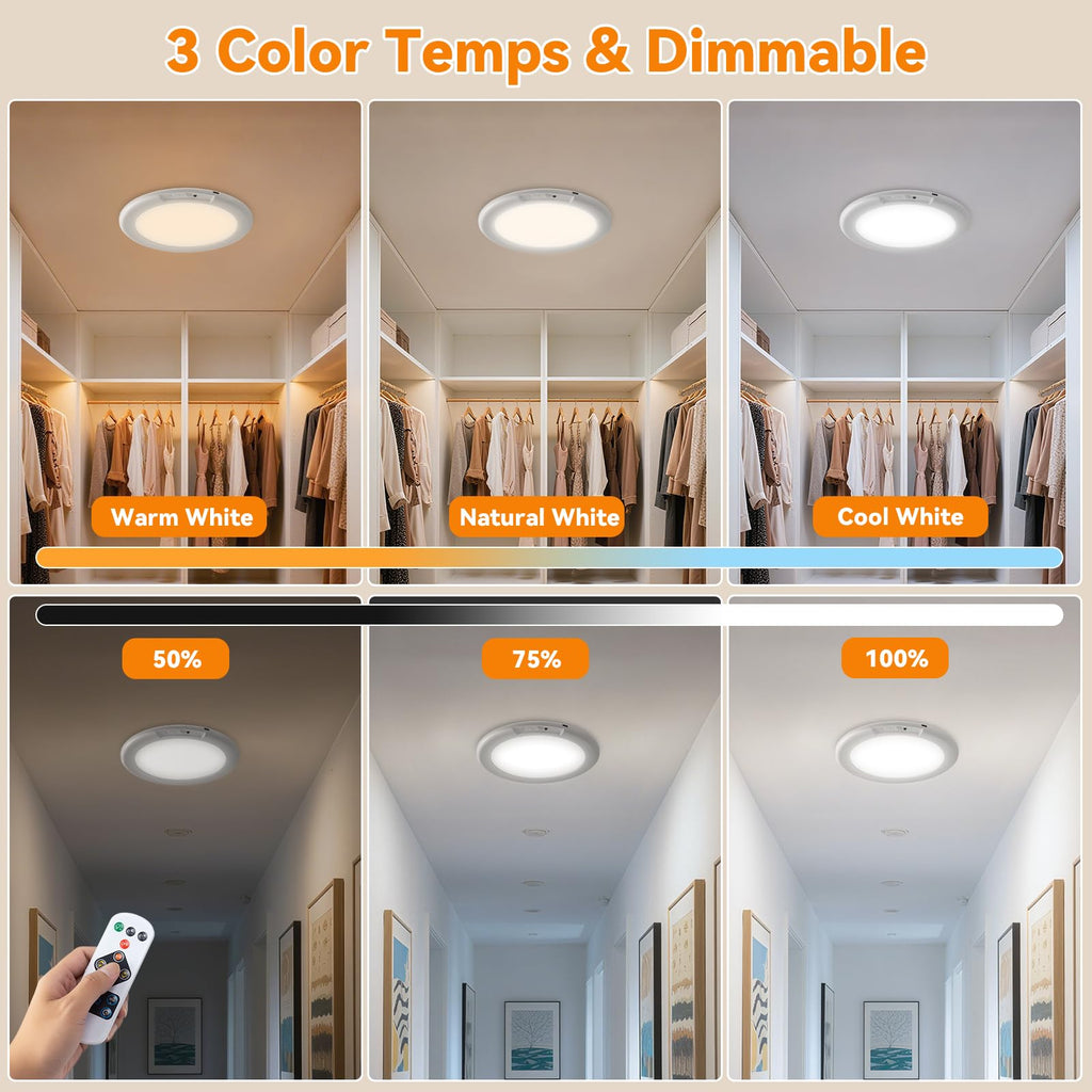 KYEKIO Rechargeable Motion Sensor Ceiling Light with Remote - White view 5
