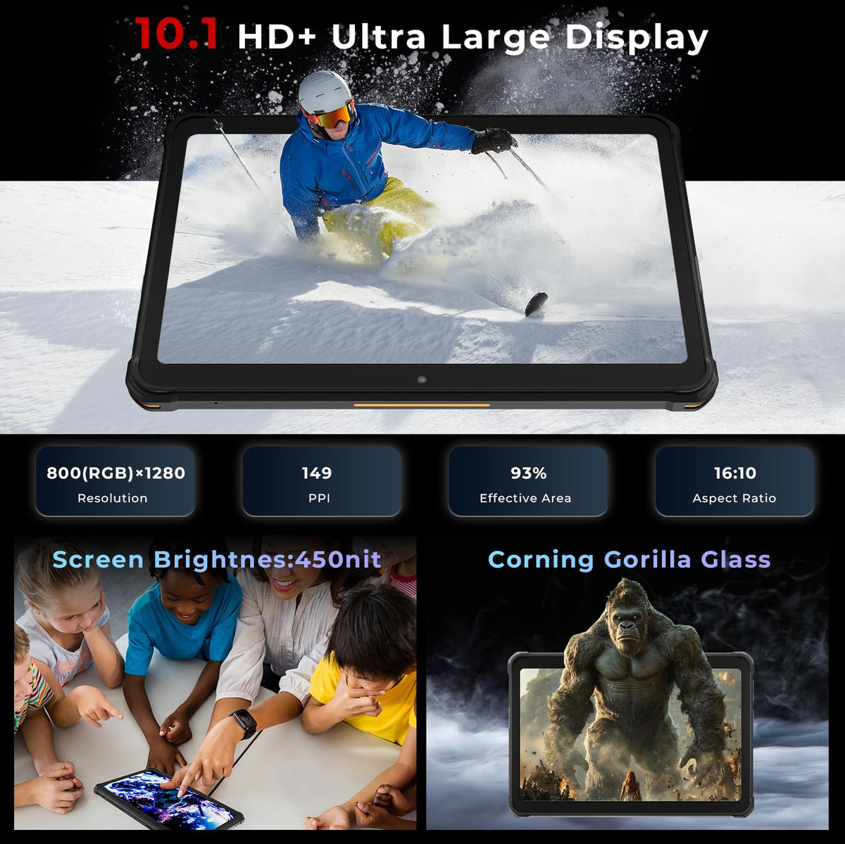 HOTWAV R8 Rugged Tablet - Gray view 4