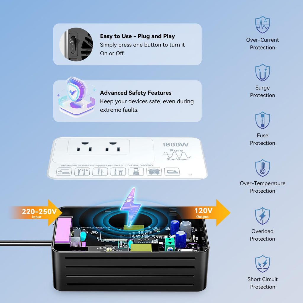 HYTED 220V to 110V Voltage Converter - view 5