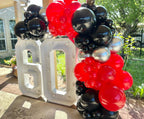ADOINBY Balloons Arch Kit - Red and Black Silver view 4