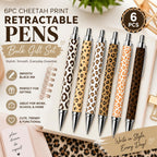 YJ PREMIUMS 6PC Ballpoint Pens - Cheetah view 1