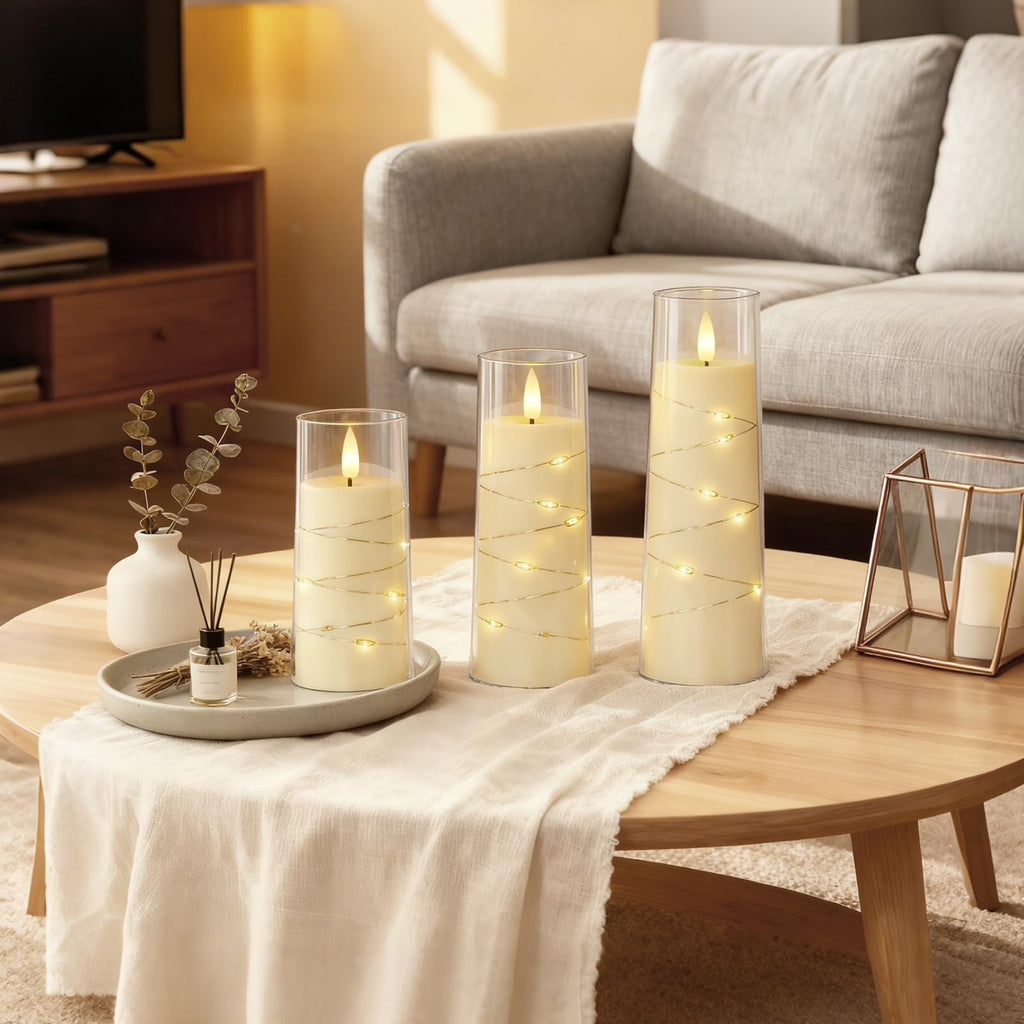 Raycare Flameless Candles with String Lights - 9pcs-Ivory view 8