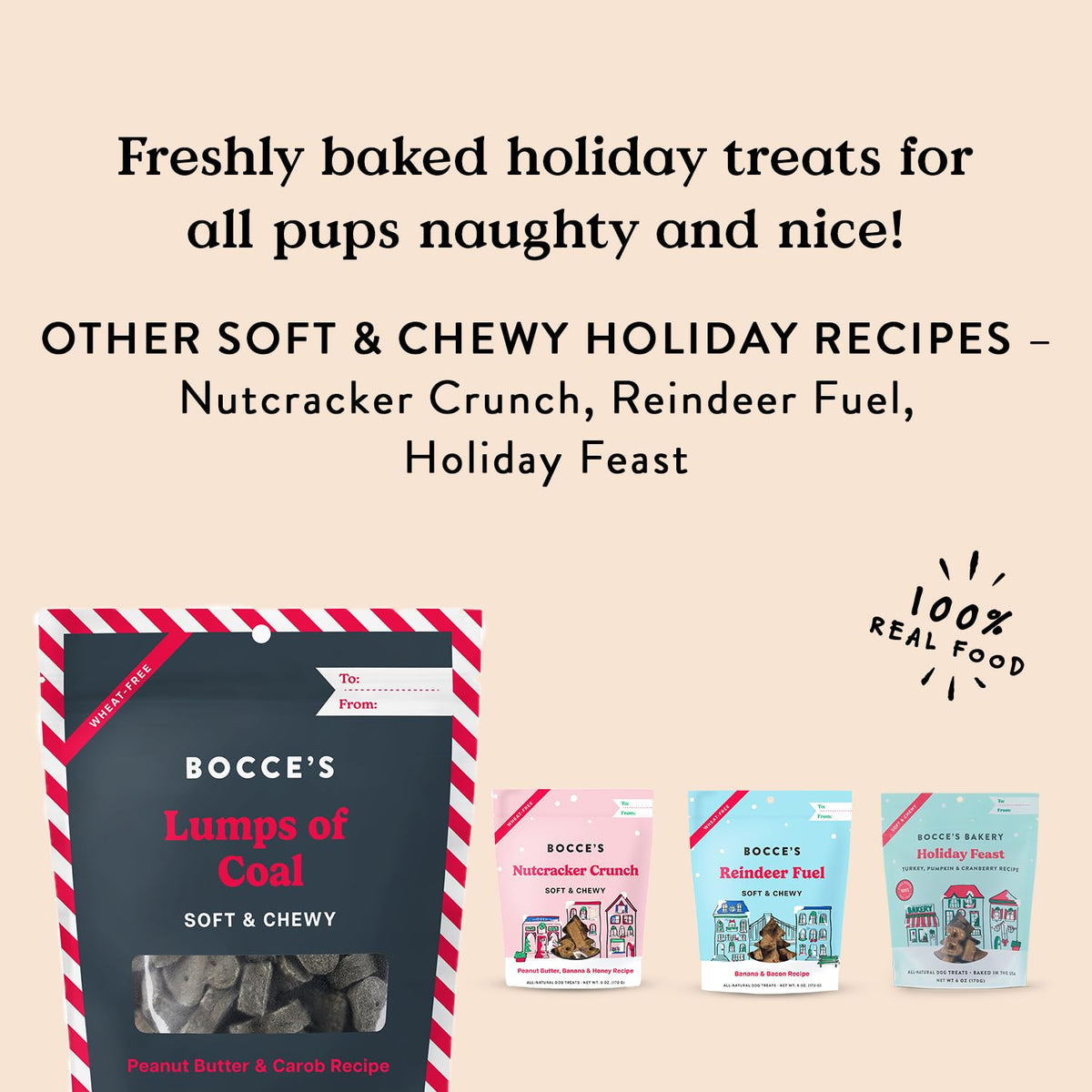 Bocce's Bakery Sweet Flavor Profile Soft & Chewy Cookie Treats for Dogs